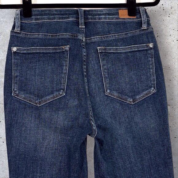 Judy Blue Skinny Fit Jeans Size 5/27 27x28 Blue Denim Distressed Raw Hem - Picture 5 of 9